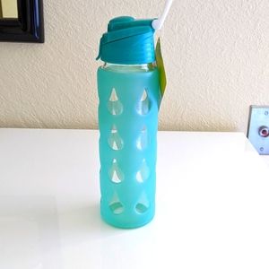 🩵 25oz REUSABLE BPA FREE GLASS WATER BOTTLE WITH NON-SLIP SILICONE SLEEV
